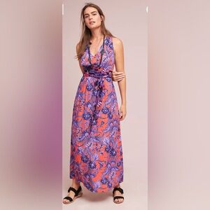 Maeve by Anthropologie Women’s Floral Macie Maxie Dress / Size 4 / Purple Coral